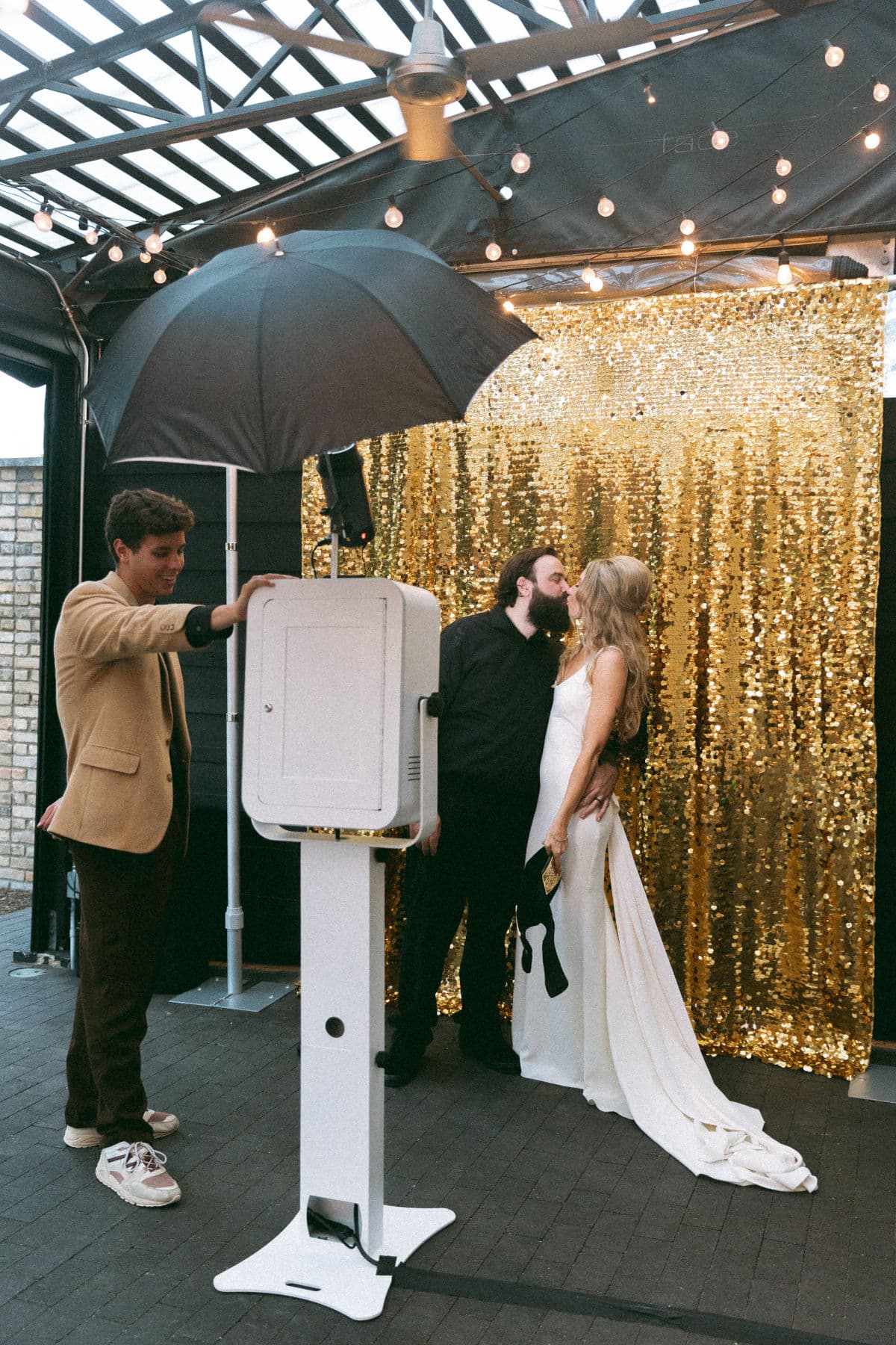 Bride and groom at the photo booth